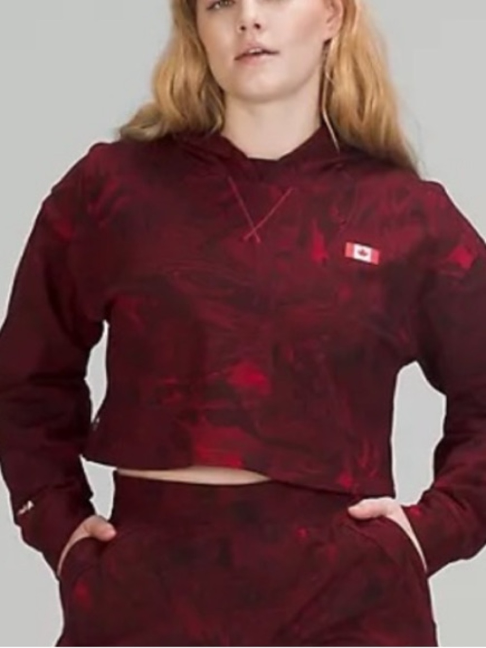NWT Lululemon All Yours Cropped Hoodie Team Canada Maple Metamorphosis